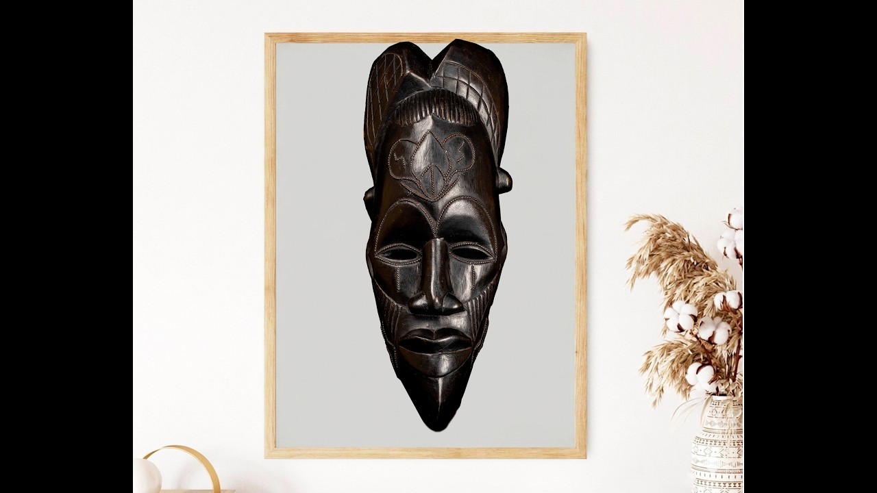 Wooden Mask - Black Hand Carved African Wooden Mask