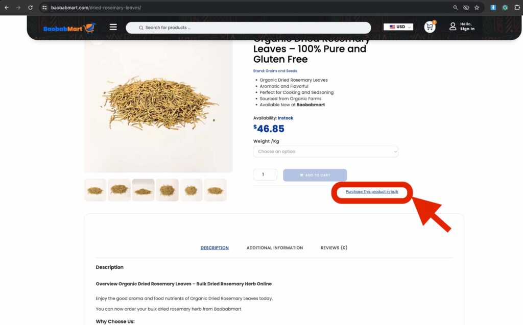 Buying a product in bulk