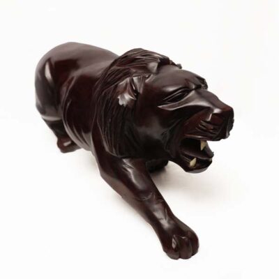 Vintage Wooden Lion Figurine