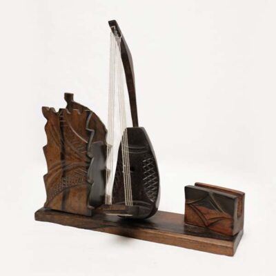 Vintage Wooden Pen Holder - Handcrafted African Art Available at Baobabmart