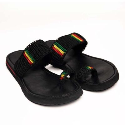 FulChris Black Leather African Kids Sandals from Baobabmart