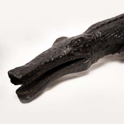 Vintage African Hand Carved Ebony Caiman from Baobabmart