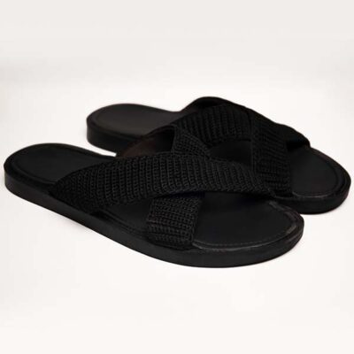 FulChris Black African Male Leather Sandals - Handcrafted for Durability and Style Available at Baobabmart