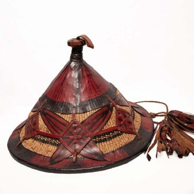 Chief Shepherd West African Hat - Handcrafted Straw and Leather Available at Baobabmart