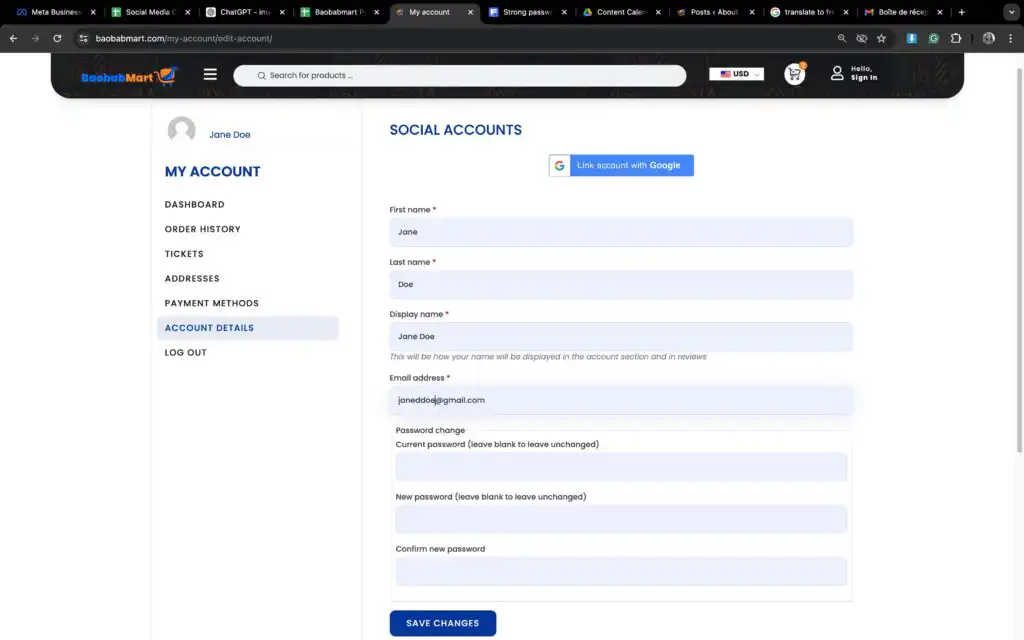 How to Change or Reset Your Password of Your Baobabmart Account: A Complete Guide account settings