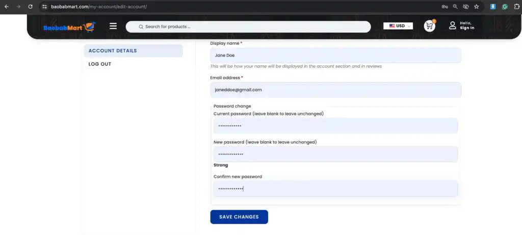 How to Change or Reset Your Password of Your Baobabmart Account: A Complete Guide changing password
