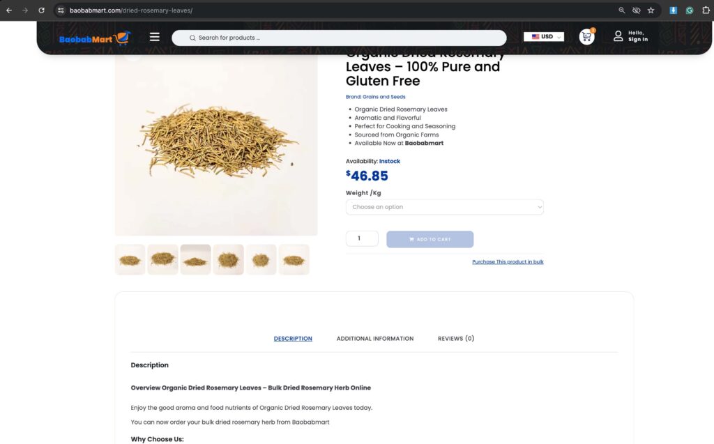 product details page