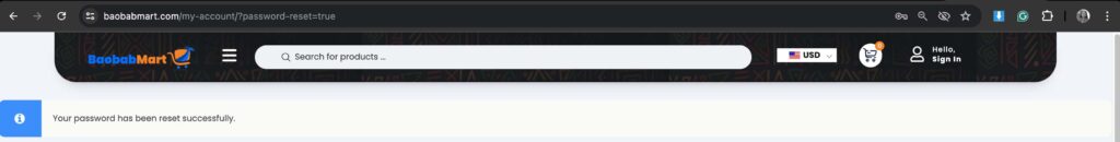 successful password reset