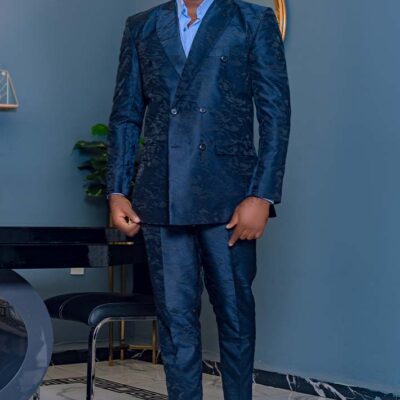 Prussian Blue Male African-Made Suit - Tailored Elegance Available at Baobabmart