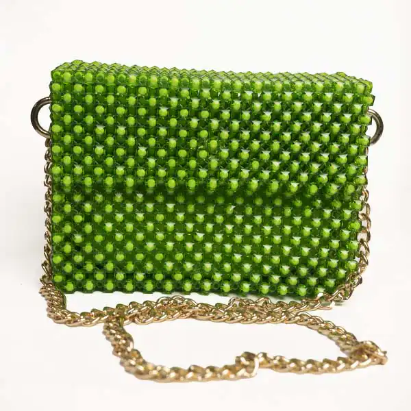 Achetez un sac à bandoulière vert avec perles pour femme chez Baobabmart