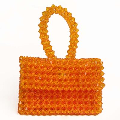 Orange African Beaded Bag