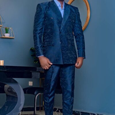 Prussian Blue Male African-Made Suit - Tailored Elegance Available at Baobabmart