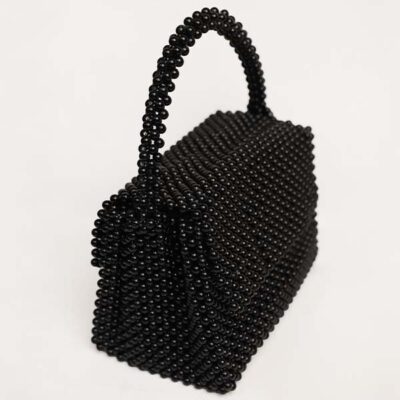 Black Beaded Pearl Handbag from Baobabmart