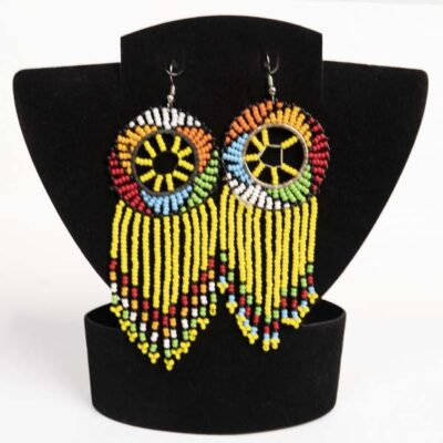 African Beaded Tassel Earrings – Handcrafted Vibrant Elegance for Any Occasion - Baobabmart