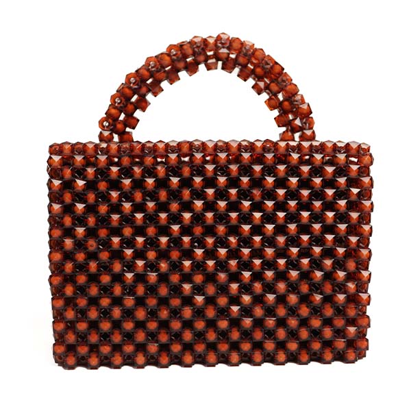 Sac à main en perles marron pour femme Sac à main en perles