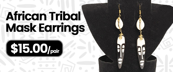 African Tribal Mask Earrings