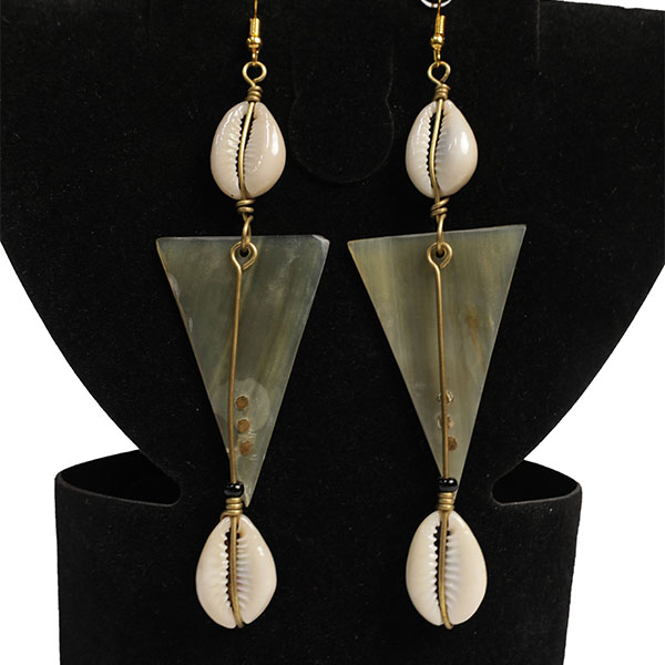 Buy African Ox Horn Triangle Earrings Handcrafted Jewelry
