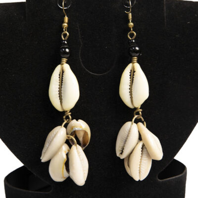 African Cowrie Bouquet Earrings – Handcrafted Cowrie Earrings at Baobabmart