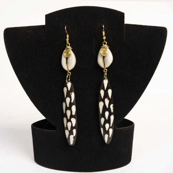 Feather-like Pendant Earrings with Bronze 1 Feather-like Pendant Earrings with Bronze