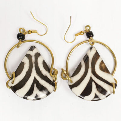 Vintage Ox Horn Cone Earrings – Handcrafted Cone Shaped Jewelry with Bronze at Baobabmart