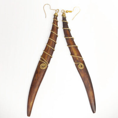 Long Curving Ox Horn African Earrings – Handcrafted African Jewelry at Baobabmart