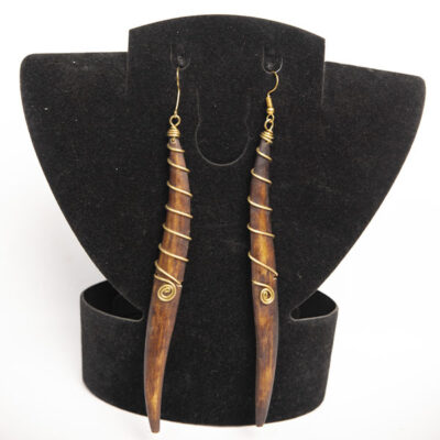 Long Curving Ox Horn African Earrings – Handcrafted African Jewelry at Baobabmart