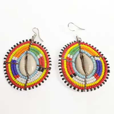 Handmade Maasai Beaded Earrings – Vibrant African Jewelry at Baobabmart