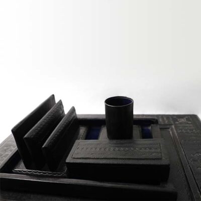 Black Leather Office Set - Baobabmart