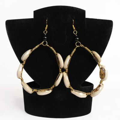Cowrie Shells Oval Hoops - Baobabmart