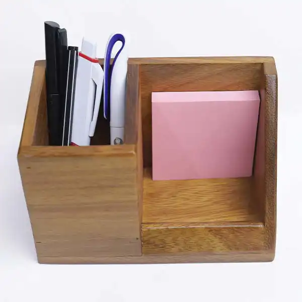 Hộp đựng bút bằng gỗ Iroko Ps4 Hộp đựng bút bằng gỗ Iroko thủ công – Phụ kiện bàn làm việc thời trang tại Baobabmart