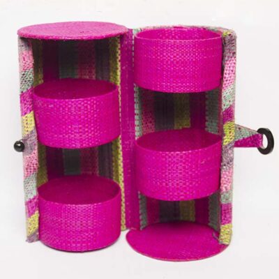 Premium Round Artisanal Jewelry Box | Handmade African Round Jewelry Box from Baobabmart