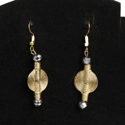 Small African Baoulé Earrings in Bronze - Baobabmart