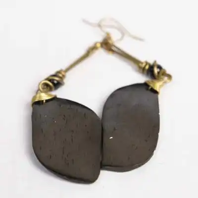 Strip Black Ox Horn Earrings - Baobabmart