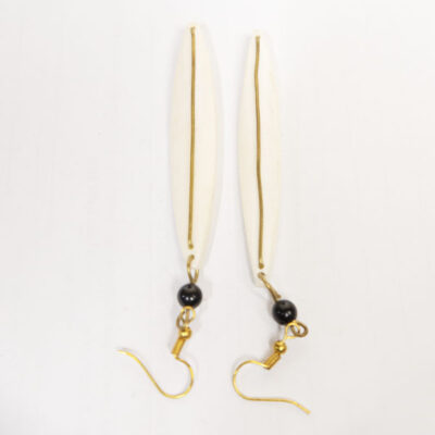 White Ox Horn Dangle Earrings available at Baobabmart