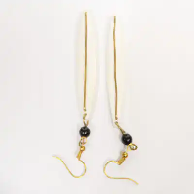 White Ox Horn Dangle Earrings available at Baobabmart