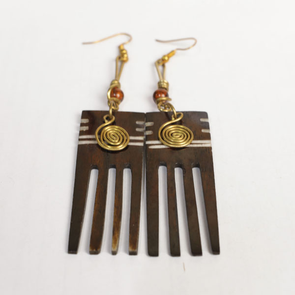 African Inspired Comb Earrings – Handcrafted with Beads for Cultural Significance