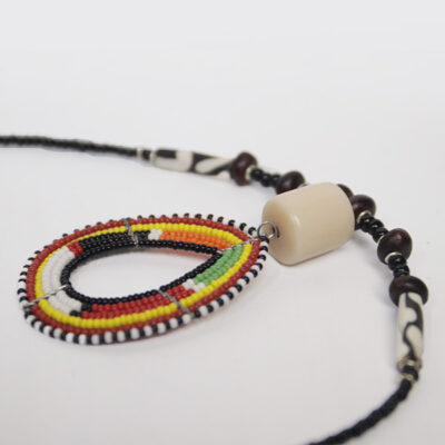 Ox Horn Maasai Beaded Necklace – Handcrafted Traditional African Jewelry at Baobabmart