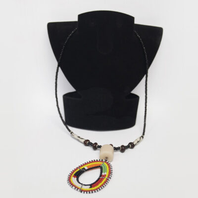 Ox Horn Maasai Beaded Necklace – Handcrafted Traditional African Jewelry at Baobabmart