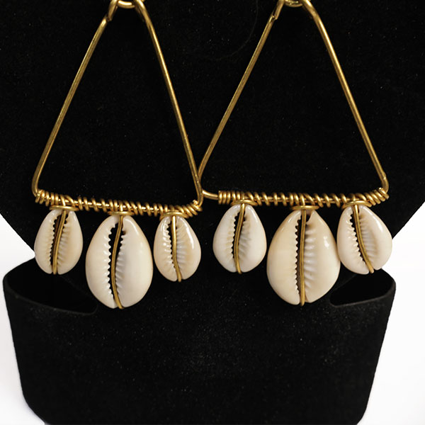 Vintage African Triangle Earrings– Handcrafted with Beads for Bold Elegance