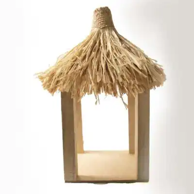 Mini cabaña de paja decorativa - Baobabmart