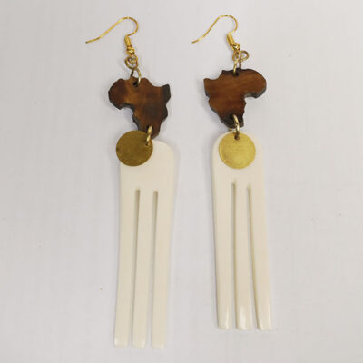 Handmade Africa and Comb Ox Horn Earrings – Handcrafted African Jewelry at Baobabmart
