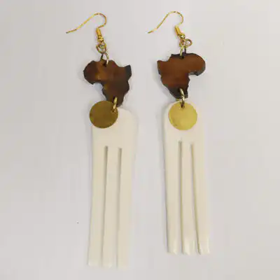 Handmade Africa and Comb Ox Horn Earrings – Handcrafted African Jewelry at Baobabmart