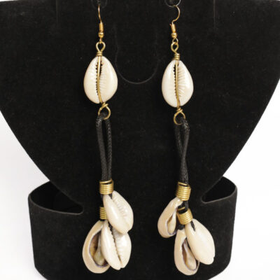 Vintage African Cowries Pendant Earrings – Handcrafted Jewelry at Baobabmart