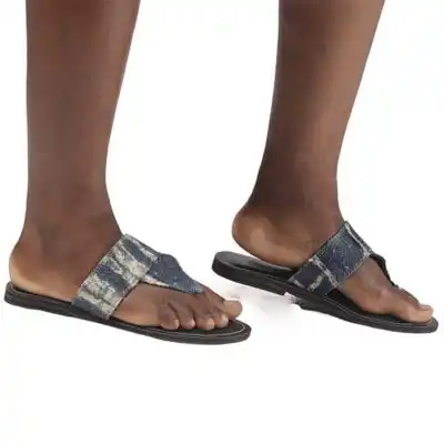 Handmade Flipflop Sandals with Ndop Material – Stylish and Comfortable Footwear Available at Baobabmart