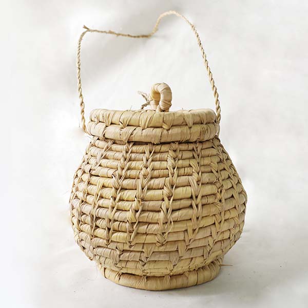 African Round Lidded Basket 3 African Round Lidded Basket | Handmade African Basket