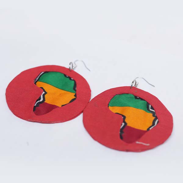 African map earrings in wax 1 Handcrafted African Map Wax Earrings – Unique Afrocentric Jewelry at Baobabmart