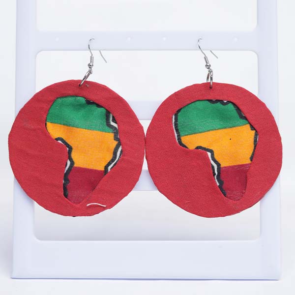 African map earrings in wax 2 Handcrafted African Map Wax Earrings – Unique Afrocentric Jewelry at Baobabmart