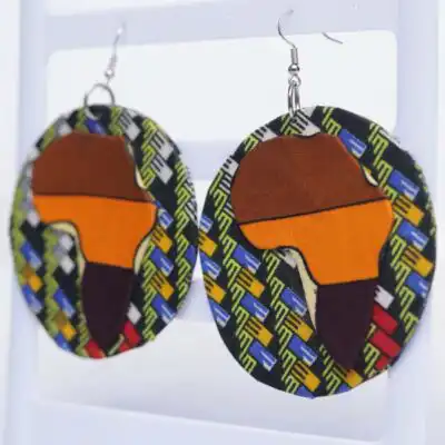 Handcrafted African Map Wax Earrings – Unique Afrocentric Jewelry at Baobabmart