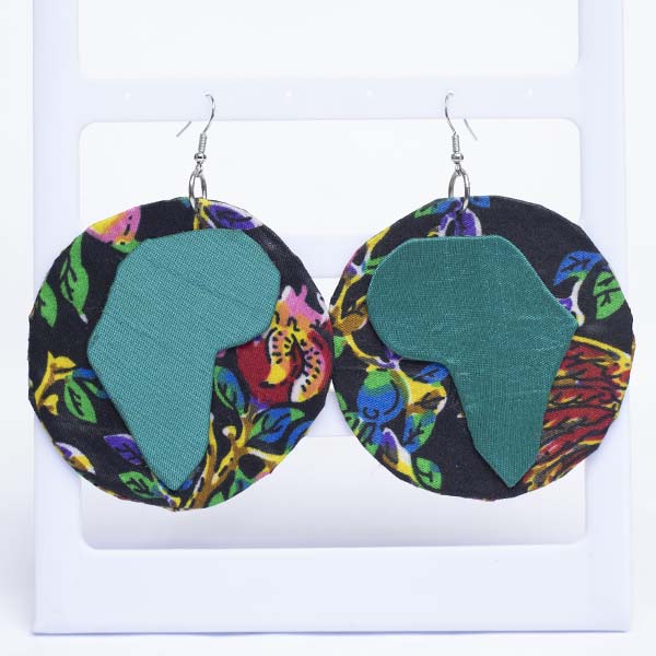 African map earrings in wax 6 Handcrafted African Map Wax Earrings – Unique Afrocentric Jewelry at Baobabmart