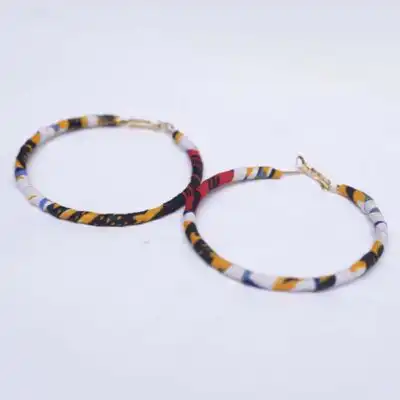 Handmade Authentic Ankara Hoop Earrings – African Jewelry at Baobabmart